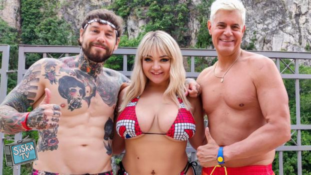 Lana Wolf - Huge Natural Tits Blonde Lana Wolf Follows The Rainbow To Threesome