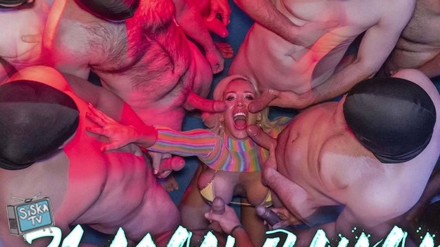 Rebecca More - 21 Man Bukkake Cumshot