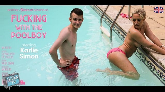 Karlie Simon - Hot British Lady Karlie Simon gets fucked by the poolboy